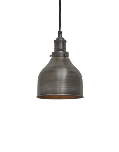 Outlet Brooklyn cone pendant - traditional fittings - Small, Pewter shade / pewter fitting