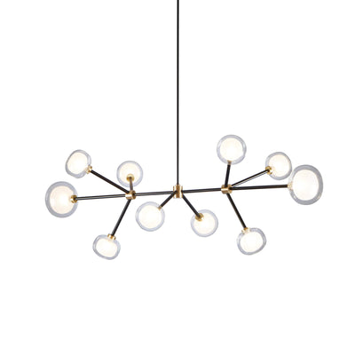 Ex Display TOOY Nabila Chandelier- 552.10 - Brushed Brass with Clear Glass *STORE COLLECTION ONLY*