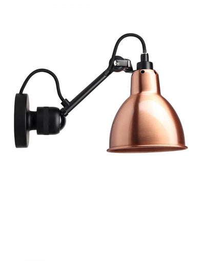 Outlet Lampe Gras 304 Small Wall Light - Black Arm - Copper Shade, Round, Hard-Wired