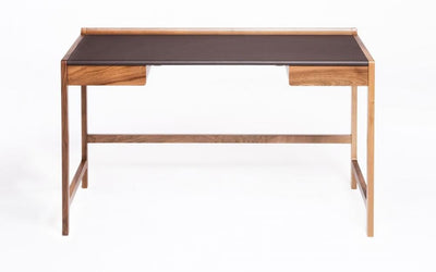 Cedric Desk - Walnut with brown leather