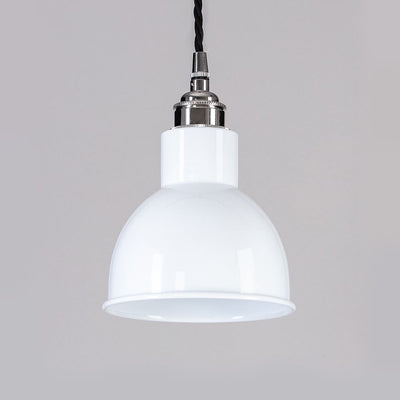 Old School Electric Churchill Pendant Light with Coloured Shade