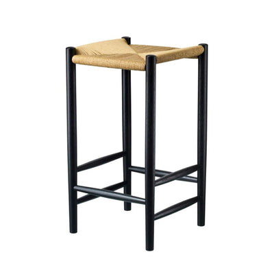 Ex-Display FDB Mobler J164C Counter Stool - Papercord, Black Oak Legs **STORE COLLECTION ONLY**