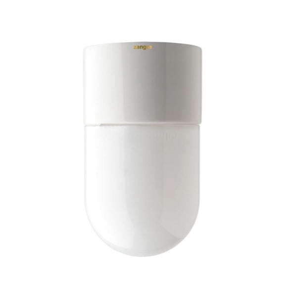 Waterproof white porcelain lamp - narrow - White porcelain with opal glass