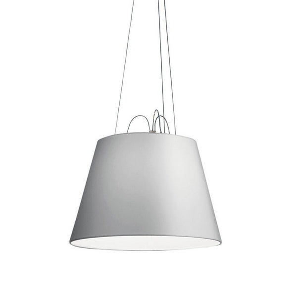 Outlet Tolomeo Mega pendant - Aluminium, Grey satin shade - 42cm